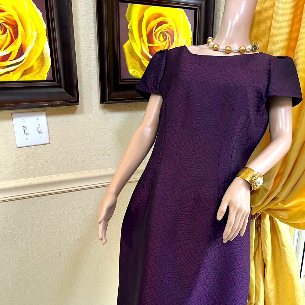Beautiful and very elegant Tahari wine color dress.